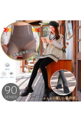 日本E-maisa 強束腰提臀收腹絲襪 90D 黑色 (不透膚)